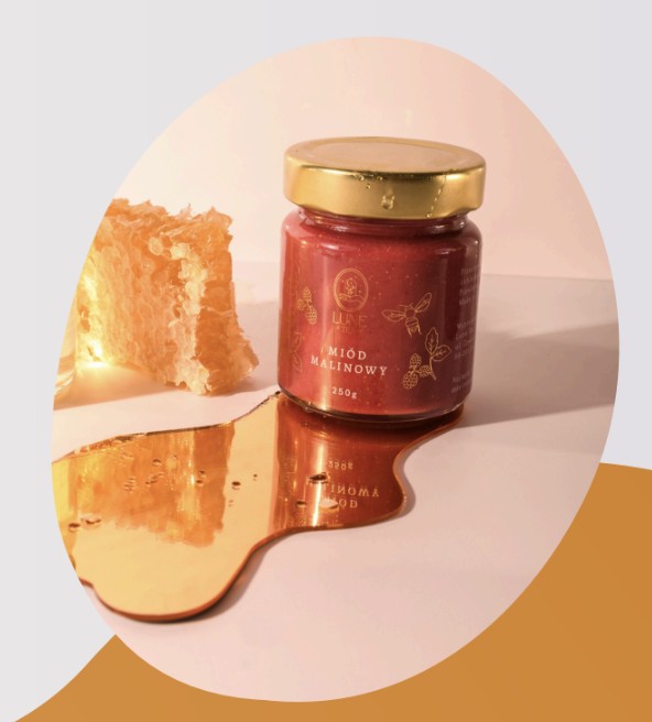 Miód malinowy słoik 250g - Yooglo