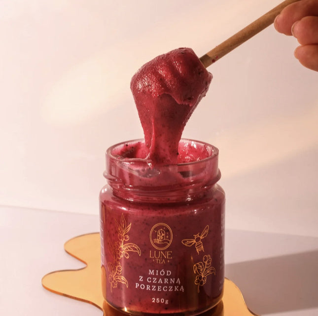 Miód z czarną porzeczką słoik 250g - Yooglo