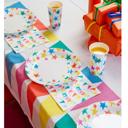 Obrus tkaninowy We Heart Birthdays – tęczowy - Yooglo