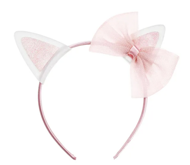 Opaska Kotek z kokardką, różowy - Yooglo