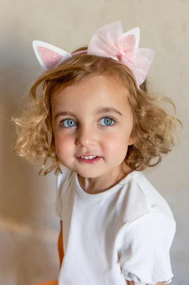 Opaska Kotek z kokardką, różowy - Yooglo