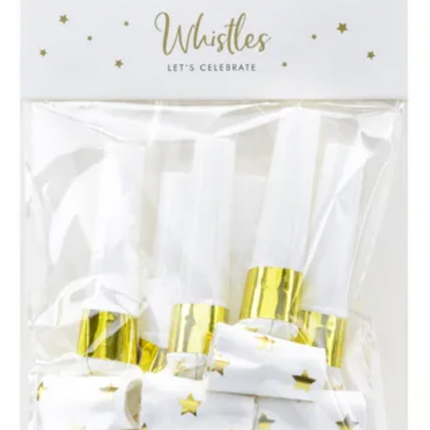 Papierowe gwizdki Gwiazdy biały - gwizdki