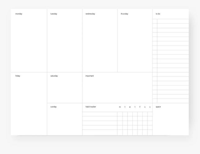 Planner tygodniowy / Plain - Yooglo