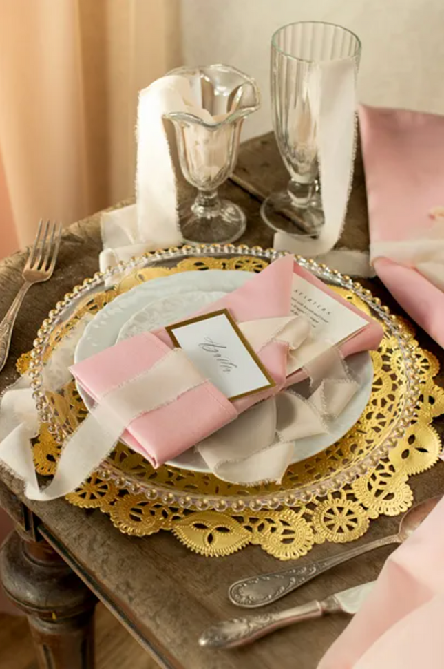 Podkładki pod talerze złote średnica ok. 35,5 cm 50szt - podkładki na stół