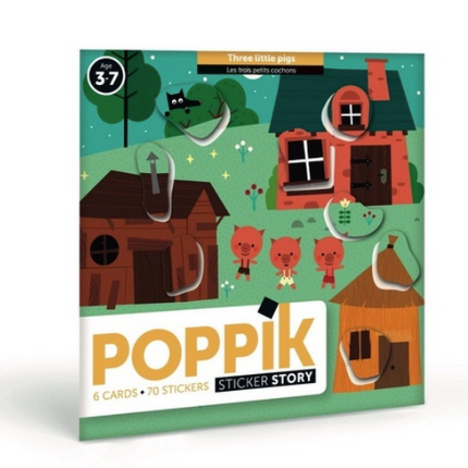 Poppik: Naklejki Bajkowe Opowieści – TRZY MAŁE ŚWINKI - Yooglo