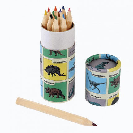 Rex London - Drewniane kredki 12 szt., dinozaury - Yooglo