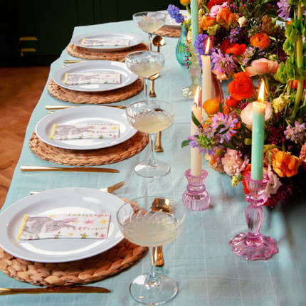 Różowy świecznik / wazonik szklany Light - Yooglo