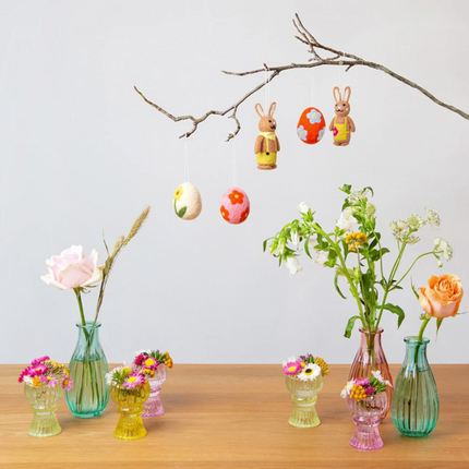 Różowy świecznik / wazonik szklany Light - Yooglo