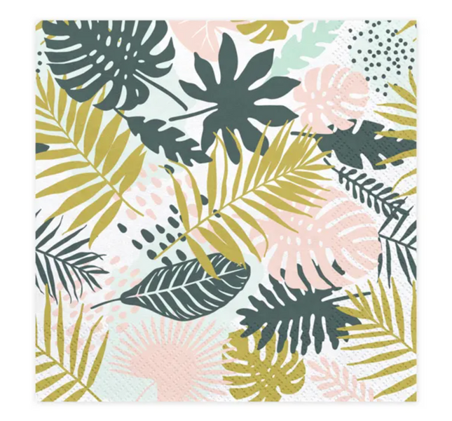 Serwetki Aloha - Liście 33x33cm - serwetki papierowe