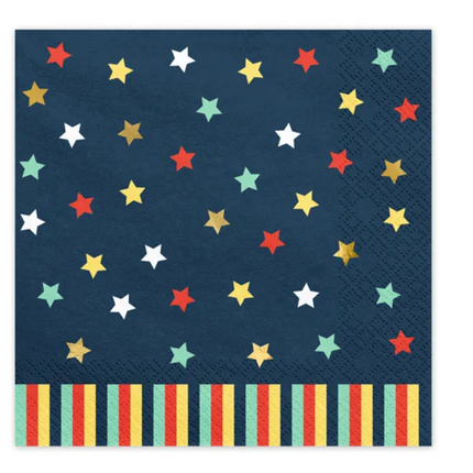 Serwetki Gwiazdki 33x33 cm granatowy - serwetki