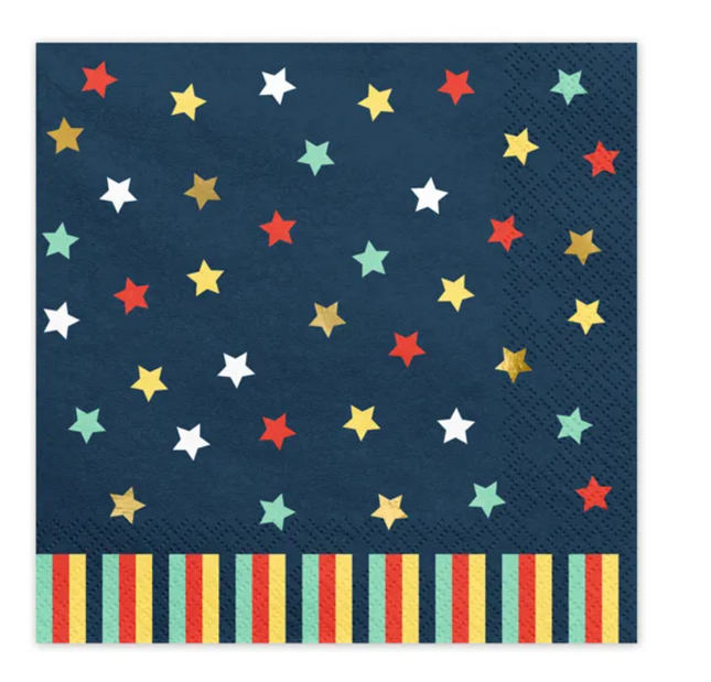 Serwetki Gwiazdki 33x33 cm granatowy - serwetki