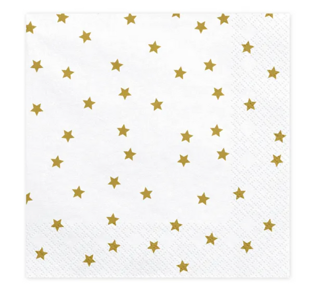 Serwetki Gwiazdki złoty - serwetki papierowe