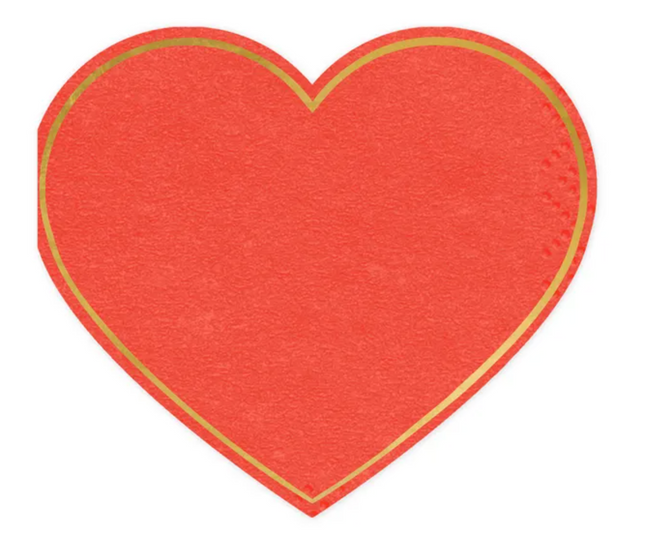 Serwetki Serce czerwony 14.3x12.5 cm - serwetki