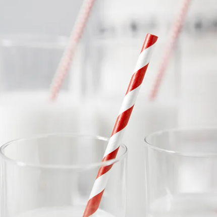 Słomki papierowe czerwony - słomki papierowe