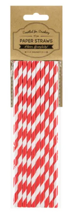Słomki papierowe czerwony - słomki papierowe