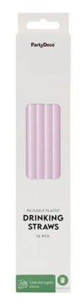 Słomki plastikowe, fioletowy 12 szt. - Yooglo