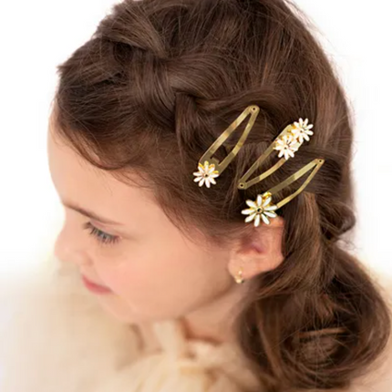 Spinki do włosów Stokrotki, złote - Yooglo