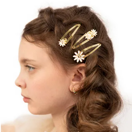 Spinki do włosów Stokrotki, złote - Yooglo