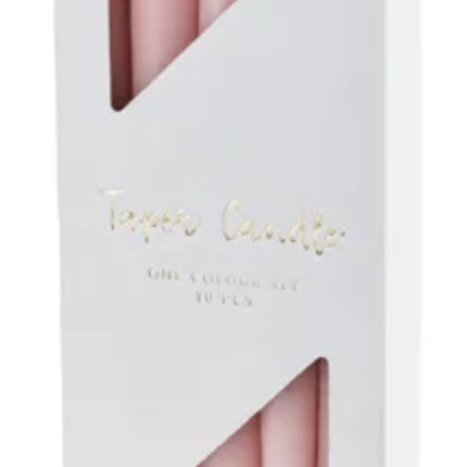 Świeca stożkowa matowa, brudny róż, 24cm - Yooglo