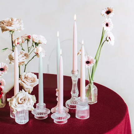 Świeca stożkowa matowa, nude, 24cm - Yooglo