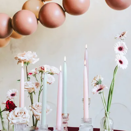 Świeca stożkowa matowa, szałwiowy, 24cm - Yooglo