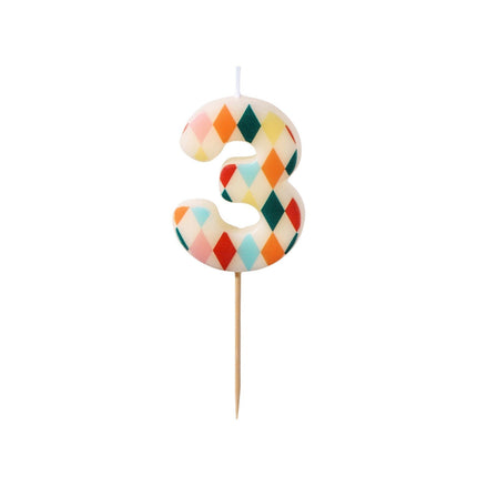 Świeczka urodzinowa Cyfra Romby, 5,5 cm - Yooglo