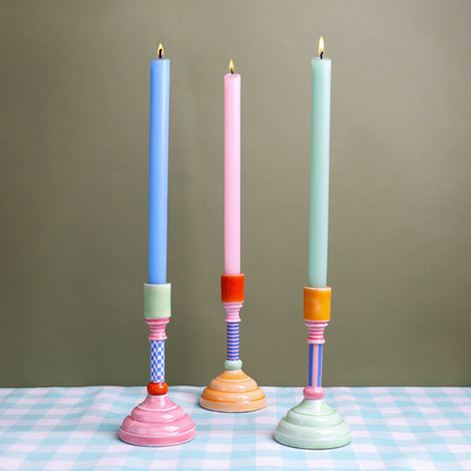 Świecznik emaliowany – zielony, 18 cm - Yooglo