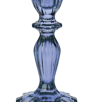 Szklany świecznik Boho – wysoki, ciemnoniebieski - Yooglo