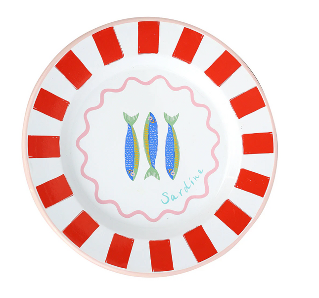 Talerz emaliowany 25 cm – Sardynki - Yooglo
