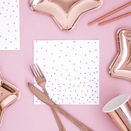 Talerzyki Gwiazdka różowe złoto 18cm - talerzyki papierowe