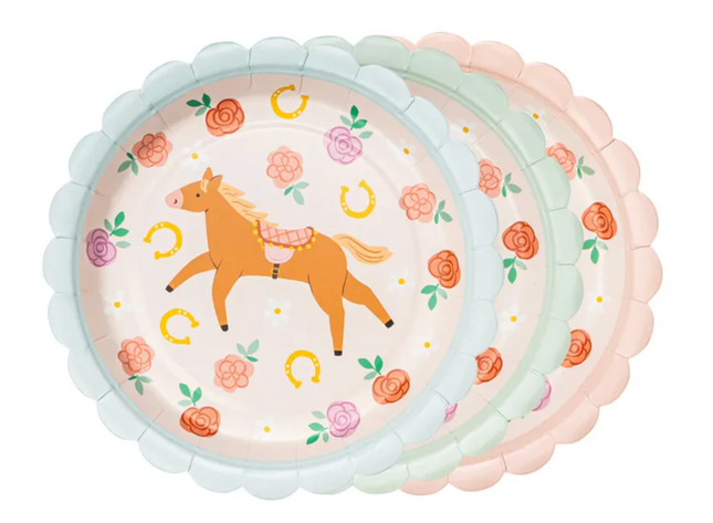 Talerzyki Konie, 18 cm, mix - Yooglo