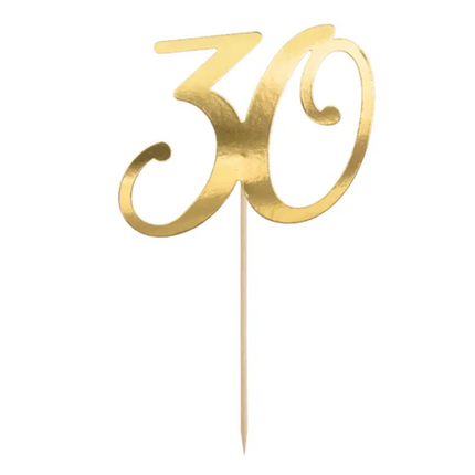 Topper na tort ’’30’’ złoty - topper
