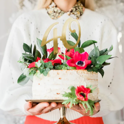 Topper na tort ’’40’’ złoty - topper