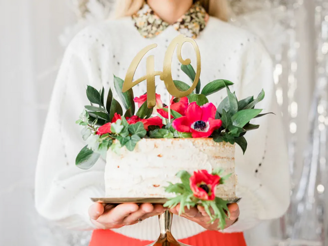 Topper na tort ’’40’’ złoty - topper