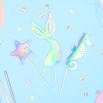 Toppery na tort Syrenka, opalizujący, 24,5cm - Yooglo