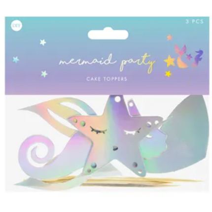 Toppery na tort Syrenka, opalizujący, 24,5cm - Yooglo