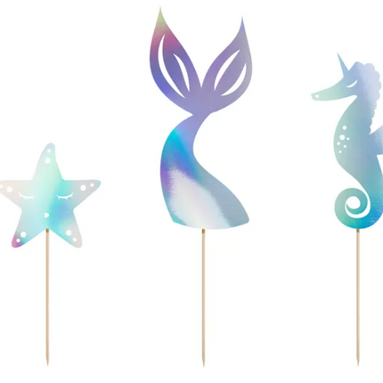 Toppery na tort Syrenka, opalizujący, 24,5cm - Yooglo