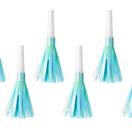 Trąbki Party błękitny 6 szt. - trąbki