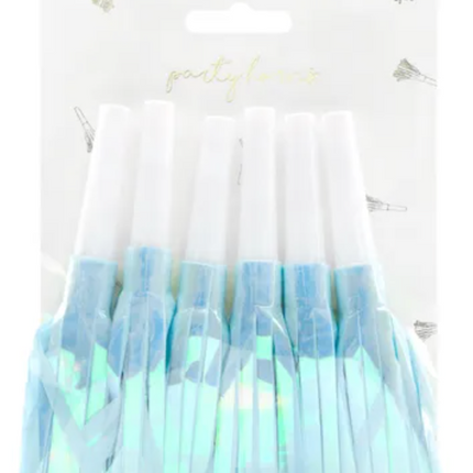 Trąbki Party błękitny 6 szt. - trąbki