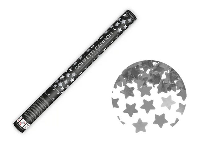 Tuba z gwiazdkami srebrny 60cm - tuba strzelająca