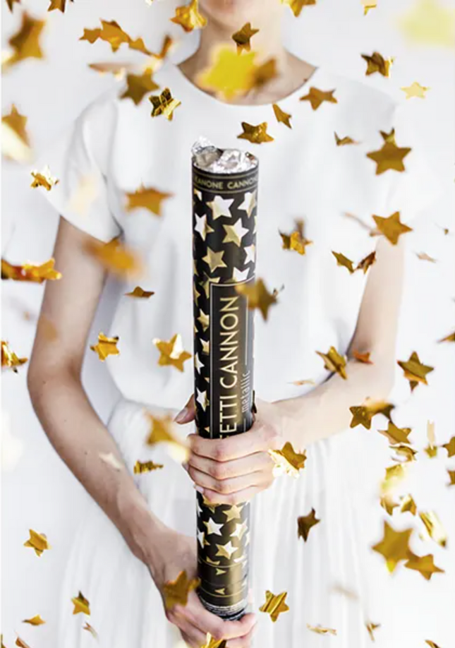 Tuba z gwiazdkami złoty 80cm - tuba strzelająca