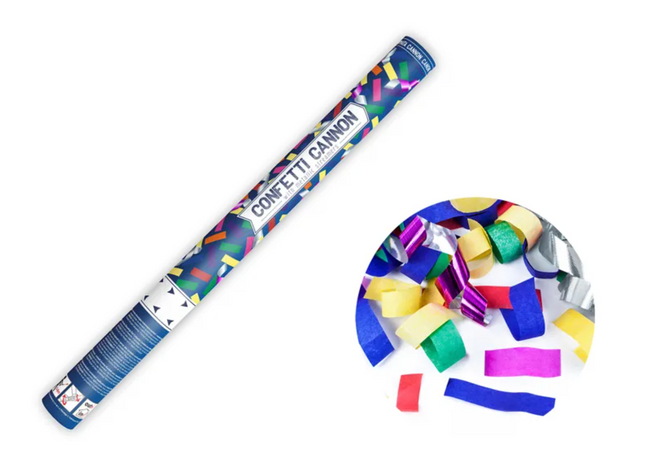 Tuba z konfetti i serpentynami mix 60cm - tuba strzelająca