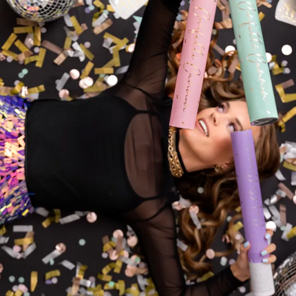 Tuba z konfetti różowe złoto 40 cm - tuba strzelająca