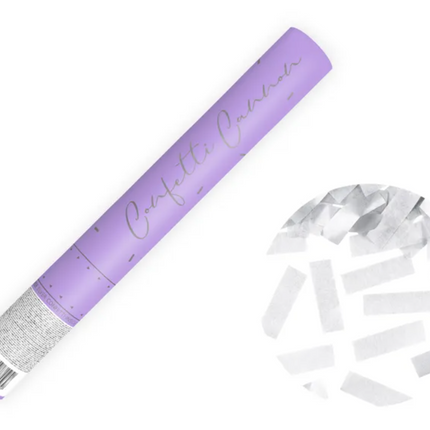 Tuba z konfetti srebrny 40 cm - tuba strzelająca