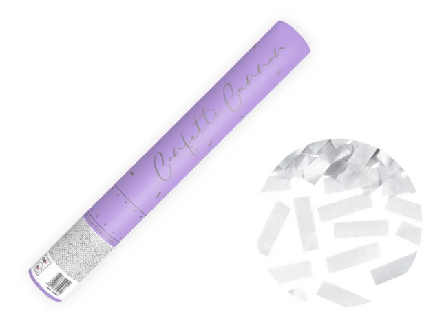 Tuba z konfetti srebrny 40 cm - tuba strzelająca