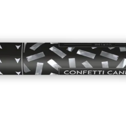 Tuba z konfetti srebrny metallic 40cm - tuba strzelająca