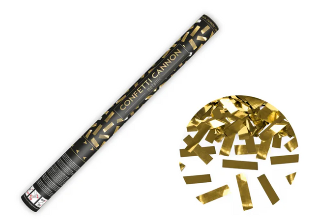 Tuba z konfetti złoty metallic 60cm - tuba strzelająca