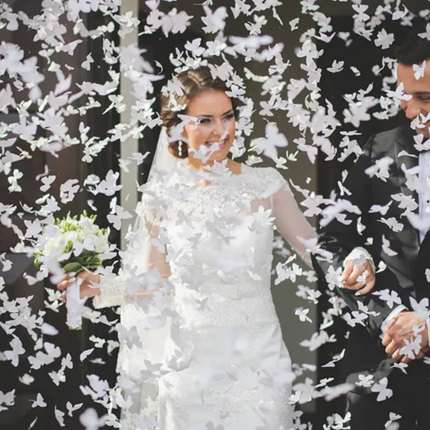 Tuba z motylkami biały 60cm - tuba strzelająca