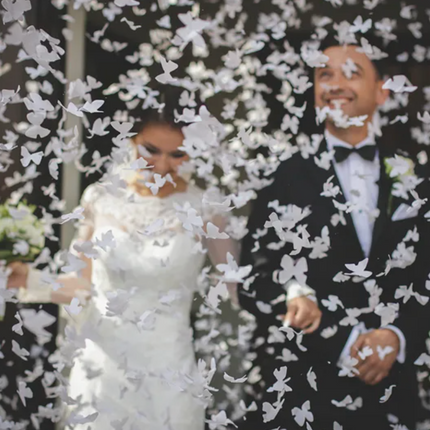 Tuba z motylkami biały 60cm - tuba strzelająca