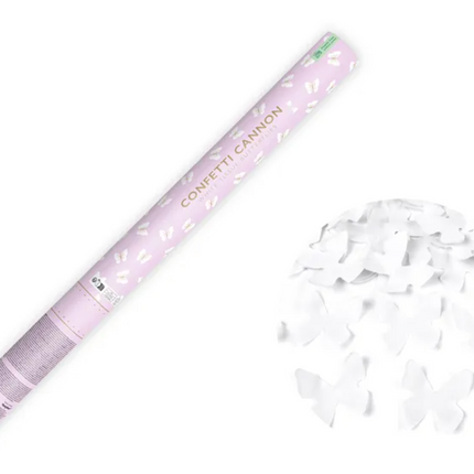 Tuba z motylkami biały 60cm - tuba strzelająca